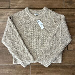 NWT Topshop Oversized Cable & Wide Rib Knit Sweater